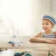 thumbnail image 4 of HCTSHG Nautical Wooden Ornament Set, Features Retro Beach and Sailboat Designs, Perfect as Kitchen, Bathroom, or Office Centerpiece, Great for Themed Nautical Party Decorations and Table Settings, 4 of 4