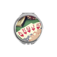 thumbnail image 1 of Miroir Compact Rond Portable de Poche en Verre avec Photo de Jeu de Poker, 1 of 3