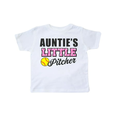 

Inktastic Aunties Little Pitcher Softball Gift Toddler Toddler Girl T-Shirt