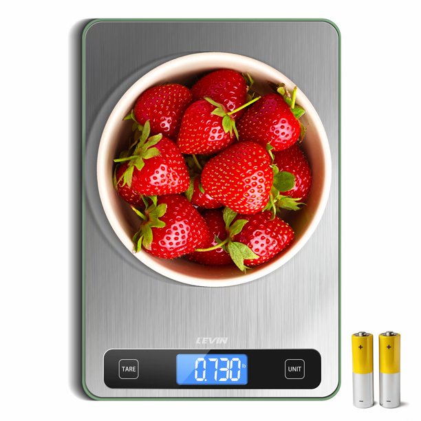 Báscula de cocina digital Meidong de acero inoxidable y cristal templado