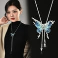 thumbnail image 1 of Cadena de mariposa para clavícula | Collar ajustable para suéter | Joyería extraíble para mujer | Collar en capas para ella, 1 of 9