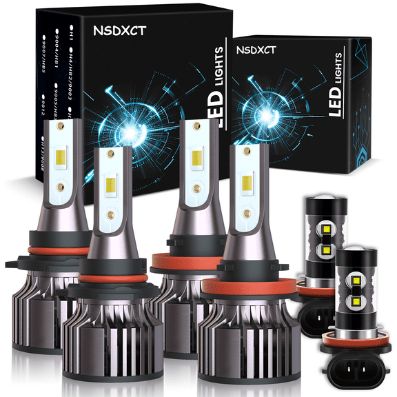 NSDXCT for Toyota Prius 2010 2011 2012 2013 2014 2015 LED Headlight Bulbs Combo 9005 H11 High Low Beam H11 Fog Lamp Light 6Pcs