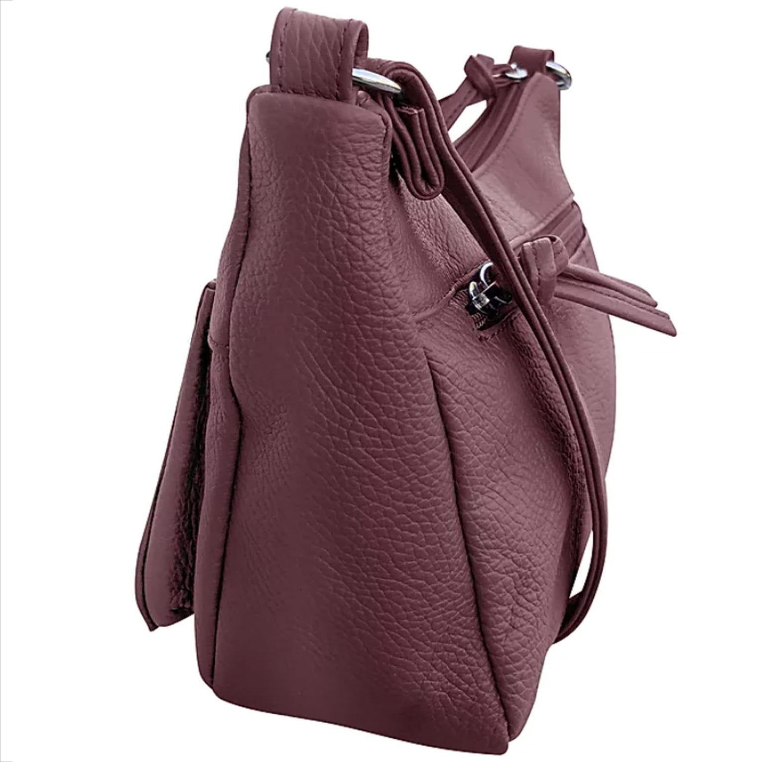 Women's Leather Medium Cross Body Purse Shoulder Ladies Handbag with Many Pockets