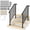Black-Fit 3 Steps, variant on Dovov 2-Pack Handrails for Outdoor Steps, 2 Steps Outdoor Stair Hand Rails Adjustable Galvanized Iron Picket Stair Railing Kit, Curved Ends and Vertical Safty Balusters Exterior Hand Railing, Black
