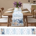 thumbnail image 4 of Summer Starfish Gradient Blue Table Runner 13x90in Non-Slip Cotton Linen Table Runners, Seaside Beach Shells Dresser Scarves TableRunner for Dinner Kitchen Dining Wedding Party, 4 of 9