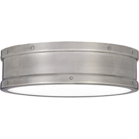 Quoizel Ahoy 13" LED Flush Mount Ceiling Light in Antique Nickel