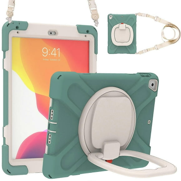 Adjustable Ring Stand Case For Ipad 9.7 Inch 2018 With Shoulder Strap Big Adjustable Ring Stand, Shock Protection Cover