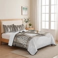 thumbnail image 5 of Quilts Twin XL Size Bedding Set, Merry Christmas Lightweight Quilted Comforter, Xmas Trees Snowflake Snowy Wooden Brown Soft Reversible Bedspread Coverlet with Pillow Covers for All Season, 68" x 98", 5 of 9