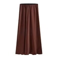 thumbnail image 7 of Riforla Womens High Waist Skirt Solid Satin Dress Elastic Waist Elegant Skirt Skirts for Women Trendy Coffee L, 7 of 7