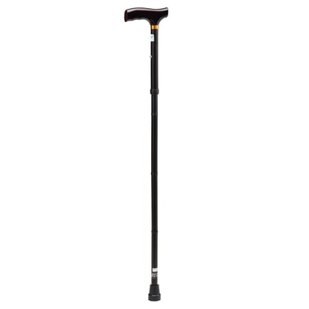 Equate Folding Walking Cane for Adults and Seniors, Height Adjustable, Black, 300 lb Weight Capacity