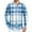 Light Blue02, variant on Dwelliawo Men's Shirt Plaid Button Down Shirt Long Sleeve Flannel Shirts Vintage Oversized Shirt Fall Top with Pocket White M