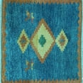 thumbnail image 1 of Ahgly Company Indoor Square Southwestern Light Blue Country Area Rugs, 4' Square, 1 of 4