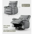 thumbnail image 2 of Garvee 27" Oversized Recliner Chairs with Heat and Massage, 360° Swivel, Gray, 2 of 9