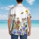 thumbnail image 4 of Balery Herbs and Wildflowers Camisas hawaianas de manga corta para hombre, camisas playeras de corte holgado, camisas de vacaciones con botones,Medium, 4 of 7