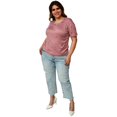 thumbnail image 4 of Blusa con pedrería, talla extra modelo 3022-L (rosa) rosa 36 Roman Fashion Blusa extra 3022-L, 4 of 5
