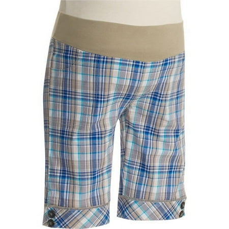 Maternity Plaid Bermuda Shorts