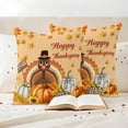 thumbnail image 3 of Thanksgiving Outdoor Waterproof Pillow Covers, Orange Maple Leaf Pumpkin Harvest Fall Decorative Square Throw Pillowcase Sofa Cushion Sham for Patio/Couch/Chair, 18"x18" 2 Pack, 3 of 8