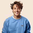 thumbnail image 4 of Dalix Panda Embroidered Fleece Crewneck Long Sleeve Sweatshirt Mens in Carolina Blue XL X-Large, 4 of 5