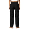 thumbnail image 7 of Women Quick Dry Cargo Pants Sevevn Elastic Drawstring Waist Straight Leg Outdoor Trousers With Multi Cargo Pockets, Rich Solid Color Selections For Hiking Travel Activities, 7 of 7