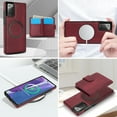 thumbnail image 5 of Allytechgroup Detachable Cards Holder Case for Samsung Galaxy Note 20, RFID Blocking 2 In 1 Wallet PU Leather Case with Stand Compatible with Magsafe Shockproof Cover for Galaxy Note 20, Winered, 5 of 5
