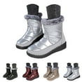 thumbnail image 5 of XIMIN Womens Snow Boots Waterproof Leather Fur Lined Winter Warm Boots Mid-Calf Booties with Fur Lined Zipper Comfortable Platform Fashion Snow Ankle Booties, 5 of 8