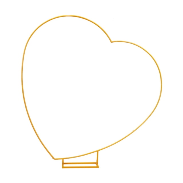 Arco de globos sobre la mesa, soporte de varilla, decoración del hogar, corona de alambre en forma de corazón DIY dorado