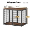 thumbnail image 6 of GZXS Large Wooden Dog Crate Furniture with Triple Doors, 47.2-inch Dog Cage End Table in Steel Construction for Medium to Large Dogs (Rustic Brown), 6 of 9
