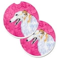 thumbnail image 1 of Pink Borzoi Set of 2 Cup Holder Car Coaster, 1 of 1