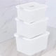 thumbnail image 1 of Contenedores de alimentos apilables, contenedor transparente con tapa, juego de 3 contenedores de alimentos transparentes para refrigerador, estructura estable y sólida, asa de fácil transporte, 1 of 4