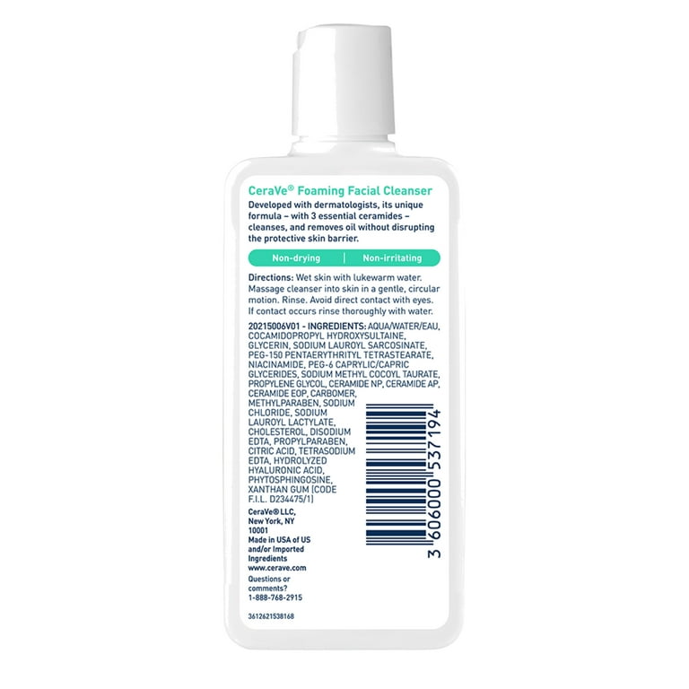 CeraVe Foaming Facial Cleanser, Daily Face & Oil Cleansing Wash
