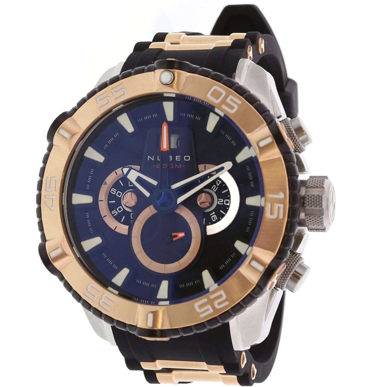 Nubeo Nubeo Men's Catalyst Chrono NB600404 Black Silicone Japanese