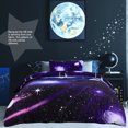 thumbnail image 2 of PiccoCasa 3D Galaxy Printed Duvet Cover Bedding Set of 3, Single Size Dark Purple, 2 of 7