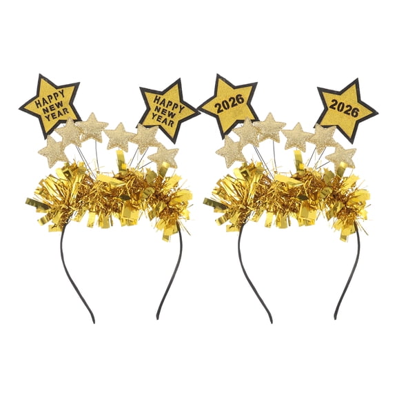 LOLIPPYY 4pcs 2026 New Year Hairband: Christmas Eve Headband - Star Hair Hoop - Head Bopper - Shining Party Headdress For Women Men Girls Photo Props
