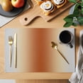 thumbnail image 2 of Burnt Orange Grey Ombre Placemats Set of 4, Farmhouse Gradient Minimalist Placemats for Dining Table, Place Mats for Kitchen Tabletop, Waterproof Wipeable Dining Table Mats Set, 2 of 9