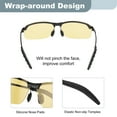 thumbnail image 3 of Gafas de sol deportivas polarizadas para ciclismo para hombres, bicicleta de montaña, conducción, pesca y running, negro/amarillo, 3 of 6