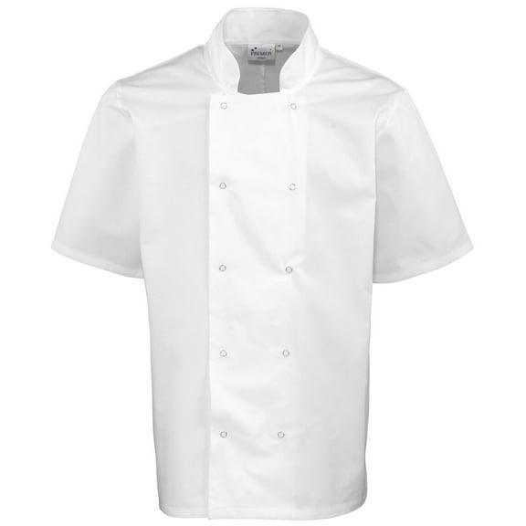 Premier  Studded Front Short Sleeve Chefs Jacket