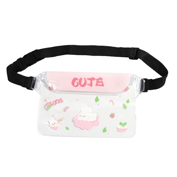 Riñonera impermeable con correa ajustable para el agua, funda para teléfono, funda impermeable Rosa