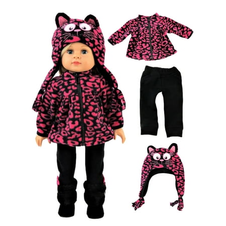 Kitty Cat Hot Pink Leopard Outfit -Fits 18