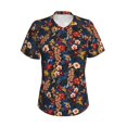 thumbnail image 2 of Uemuo Orchids Flowers Printed Women's Classic V-Neck T-Shirt - Soft, Breathable, Moisture-Wicking, Perfect for Casual, Office, Travel, and Everyday Wear-Medium, 2 of 5