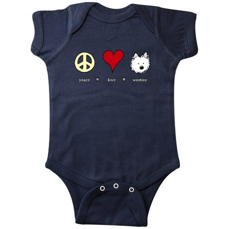 

Inktastic Peace Love Westies Gift Baby Boy or Baby Girl Bodysuit