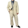 thumbnail image 2 of Stylish 2pc. Men's Regular Fit Dress Suit with 1 Free Pair of Socks - Beige 50L, 2 of 6