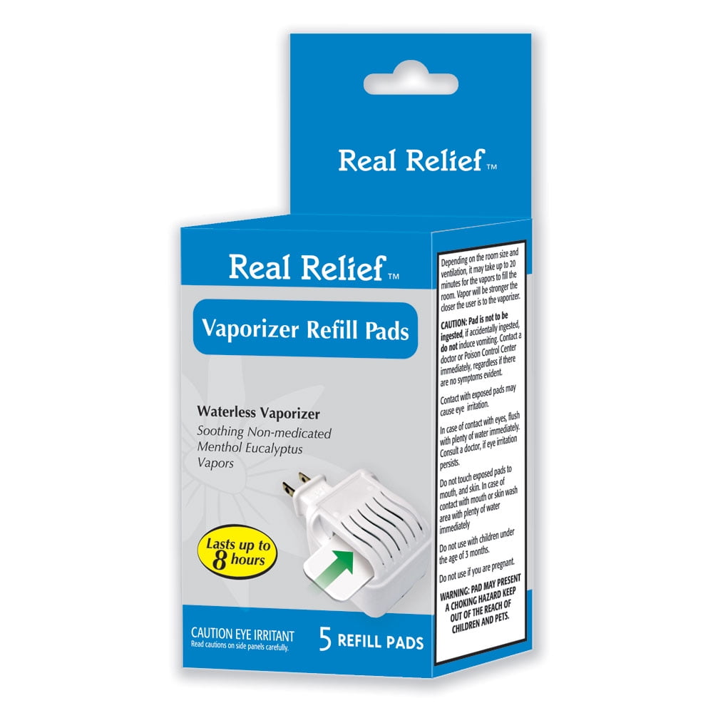 Real Relief Waterless Vaporizer Refill Pads with 5 Soothing Non
