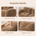 thumbnail image 5 of FFH 110" Sectionals for Living Room, 3 Seater Velvet Cloud Couch, No Assembly Required, Camel, 5 of 12