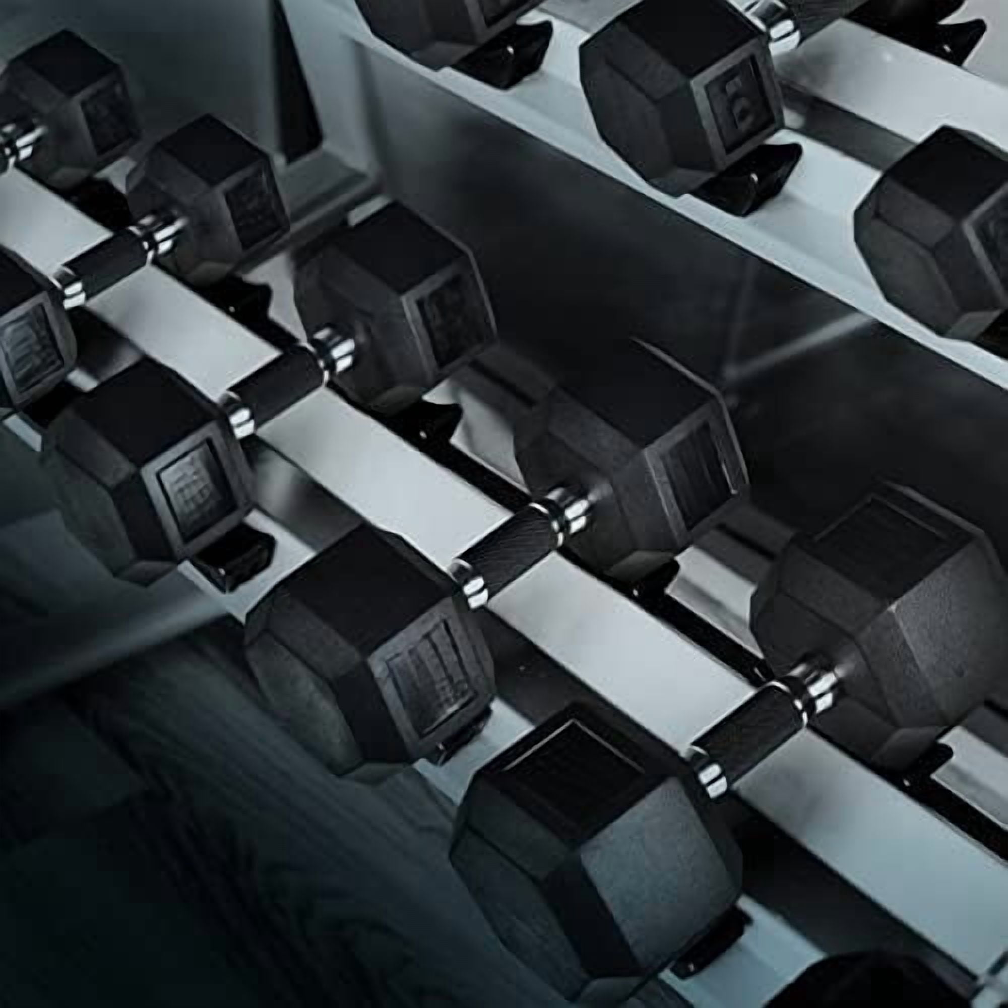 Rubber Grip Encased Hex Dumbbell – Hand Weights With Anti-Slip 5-50 LBS Single