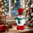 thumbnail image 6 of Oefntac Christmas Decor Christmas Velvet Red Hat Snowman Figurine 12in Tabletop Multicolor Polyester Scenic Arrangement Home Centerpiece, 6 of 6