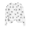 thumbnail image 3 of VKOYWKM Crew Neck Sweatshirts Women Halloween Spiderweb Sweatshirt Oversized Sweatshirt Long Sleeve Pullover Tops Spooky Graphic Sweatshirts, 3 of 7