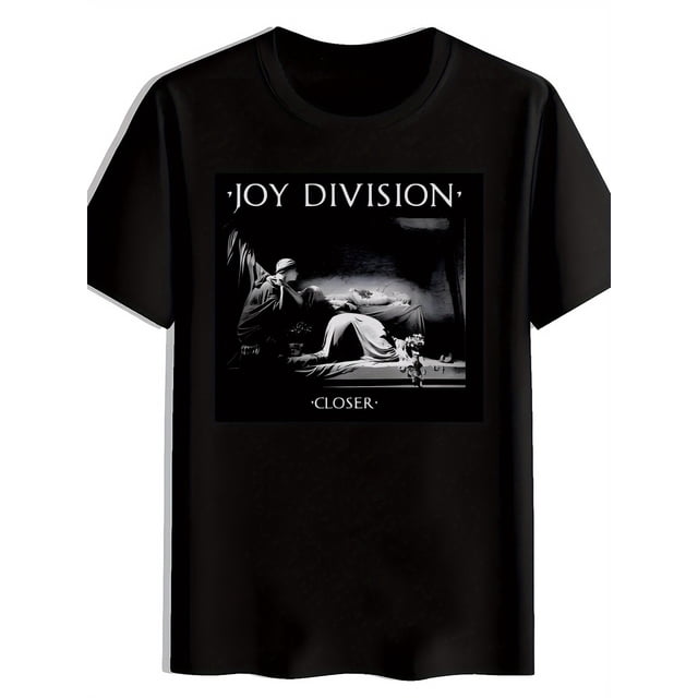 Joy Division "Closer" Graphic Men's T-Shirt - Black Retro Rock Band Print, Casual Summer Cotton Tee, Machine Washable, Adult Sizes, Rock And Roll T Shirts