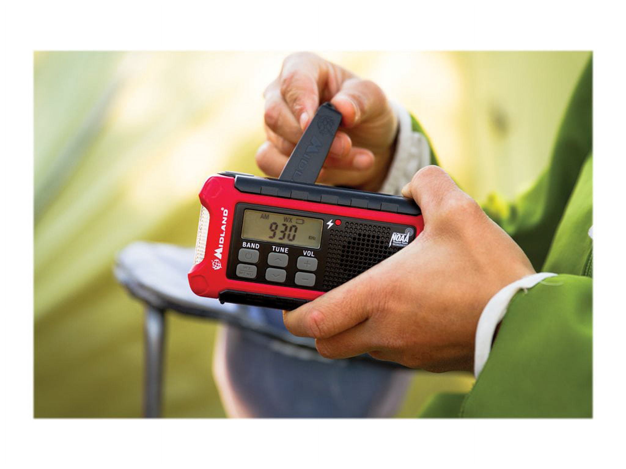 Midland E+Ready Compact Emergency Crank Radio, Red