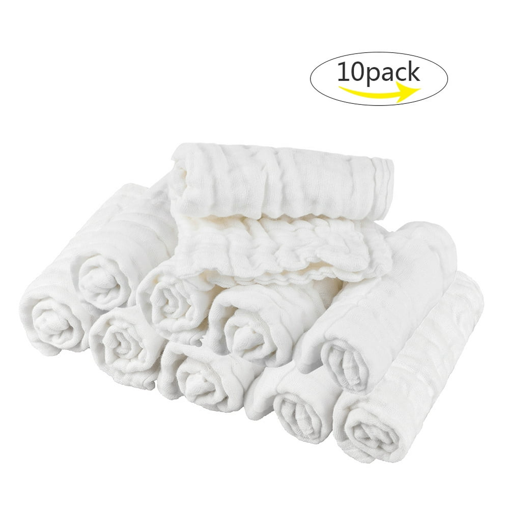 10pcs Cotton Baby Towels Soft Newborn Baby Face Towels Natural Baby