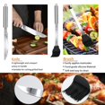 thumbnail image 4 of Juego de herramientas para BBQ MUYFIO de 11 piezas de acero inoxidable con bolsa, 4 of 9